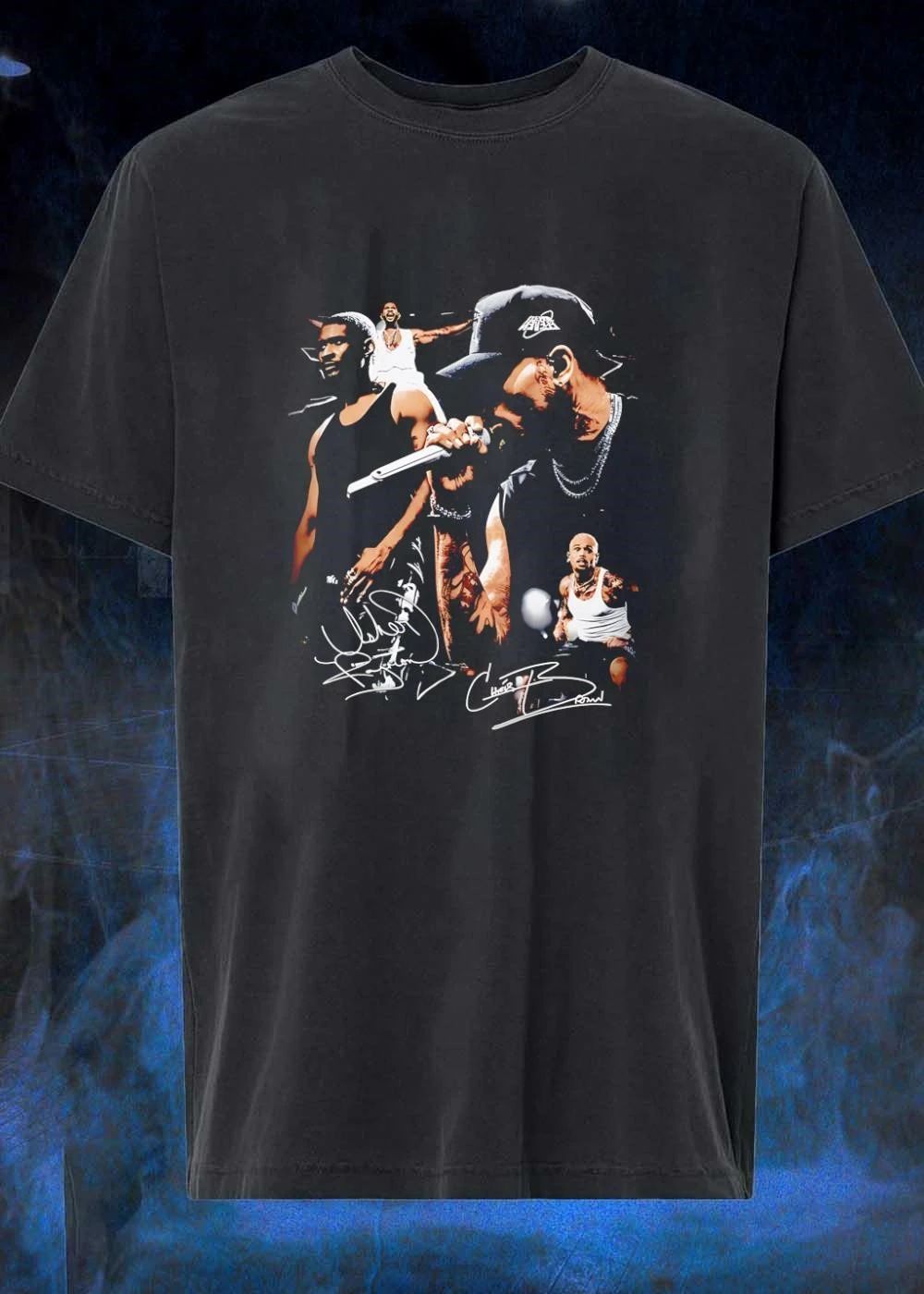 Usher and Chris Brown Singing Concert Posters Signature Music T-Shirt