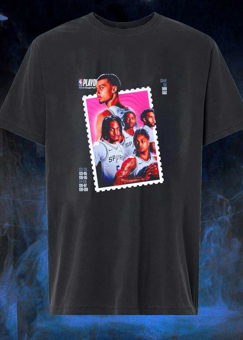 Playoffs Game Six MIN SAS 102 104 133 95 108 115 114 109 126 97 109 139 San Antonio Spurs T-Shirt