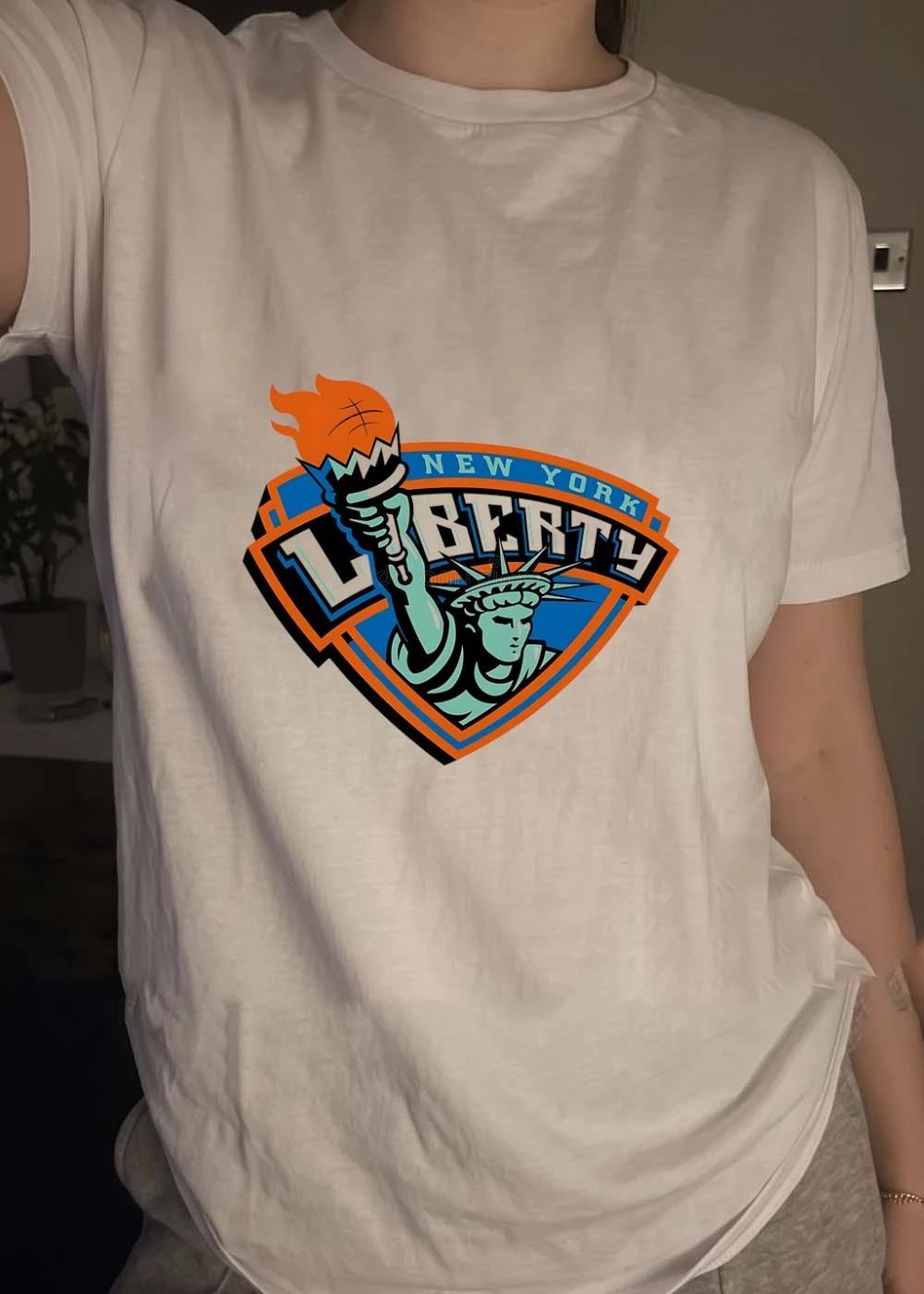 New York Liberty Basketball Torch Logo T-Shirt