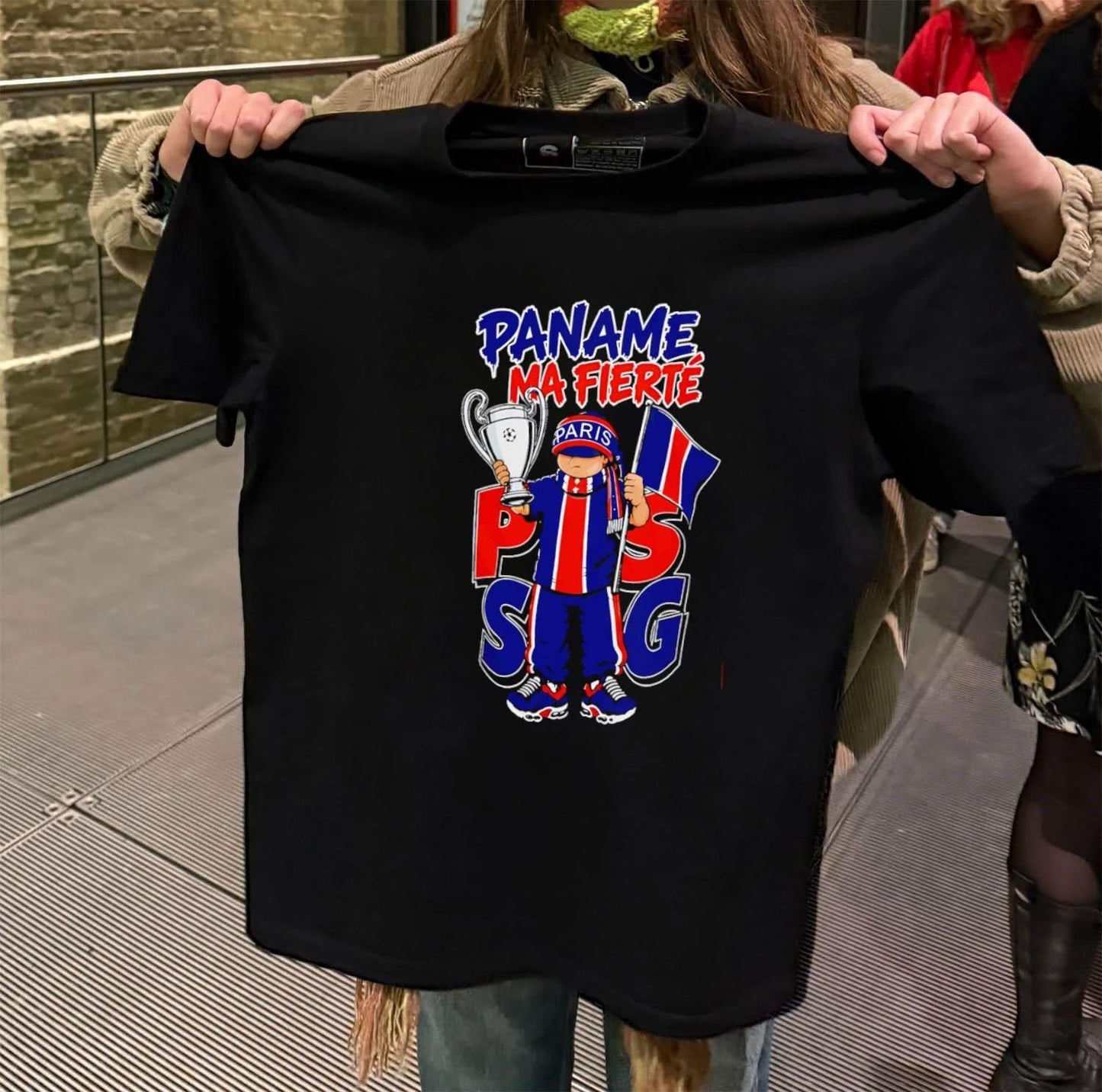Paname Ma Fierté PSG Paris Fan Trophy Flag T-Shirt