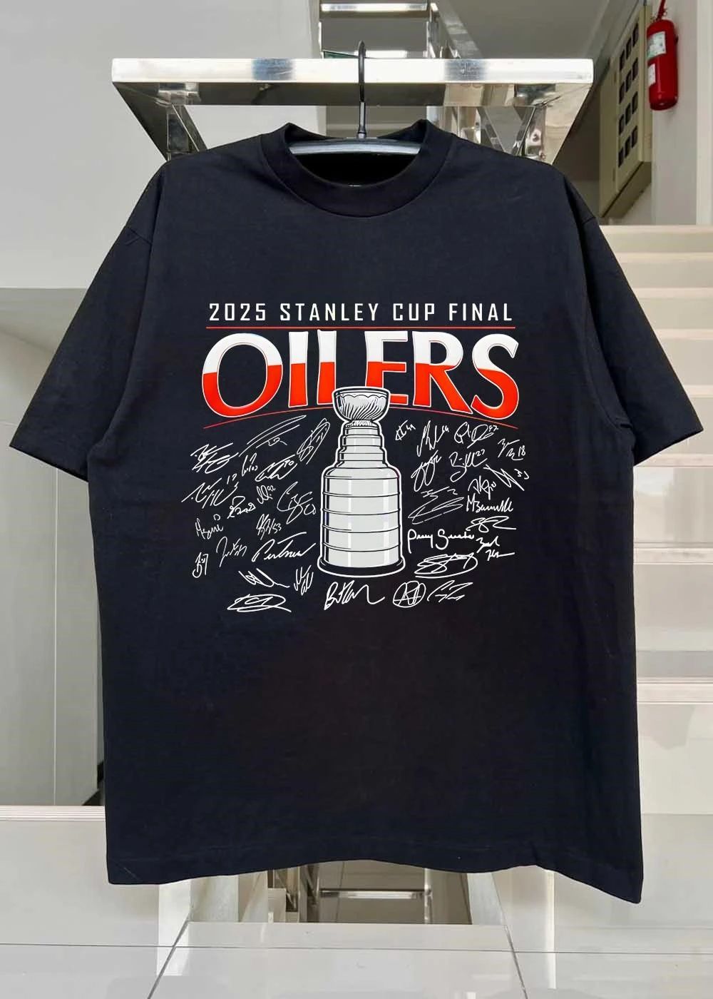 Edmonton Oilers Signatures Stanley Cup Final 2026 Champions shirt