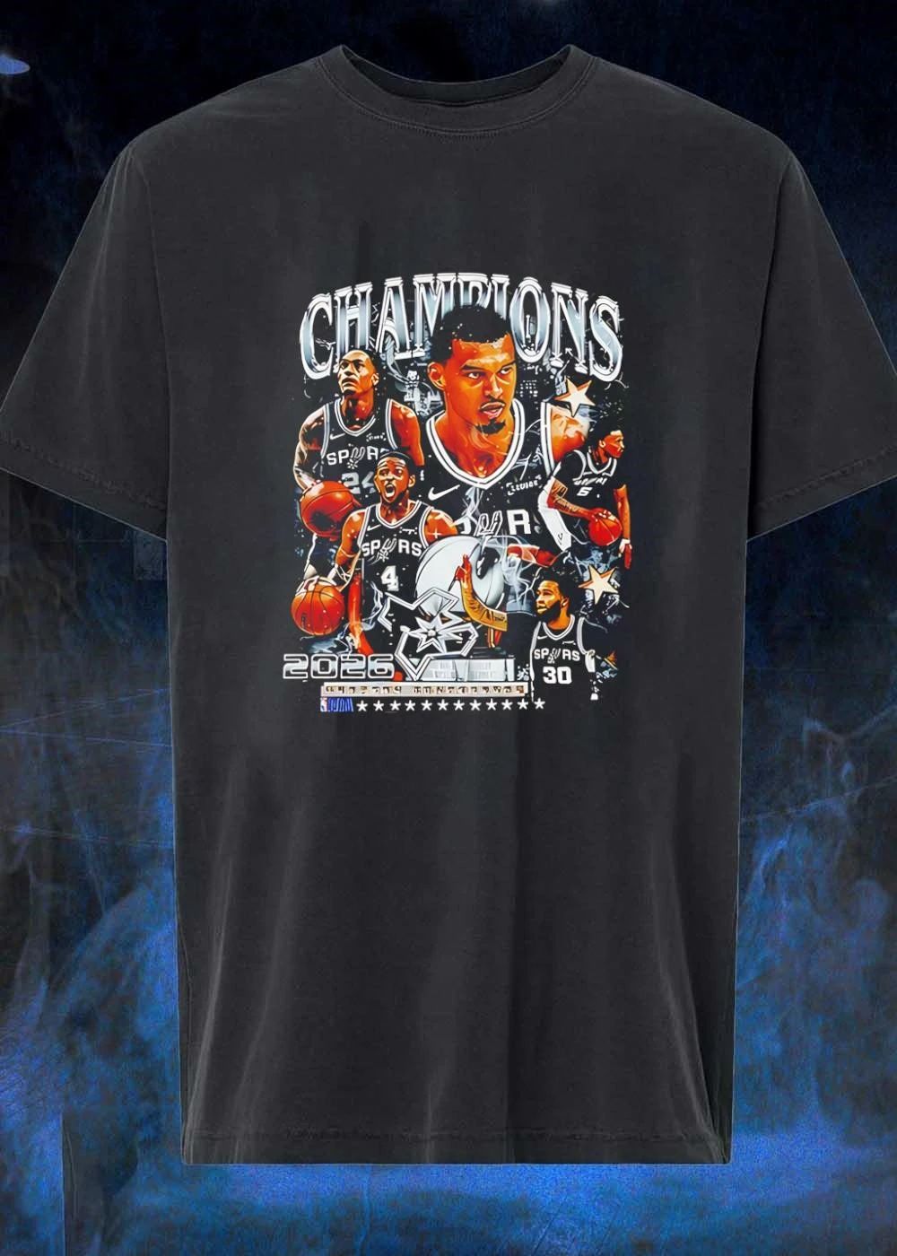 Champions 2026 San Antonio Spurs NBA Professional Basketball Team T-Shirt