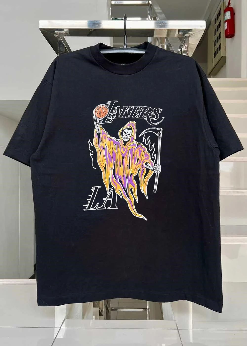 Grim Reaper Dunking Basketball Lakers LA shirt