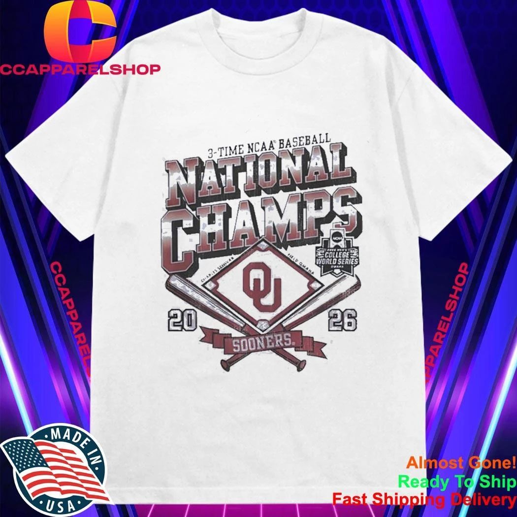 Oklahoma Sooners 3 Time NCAA Baseball National Champs Charles Schwab Field Omaha Shirt