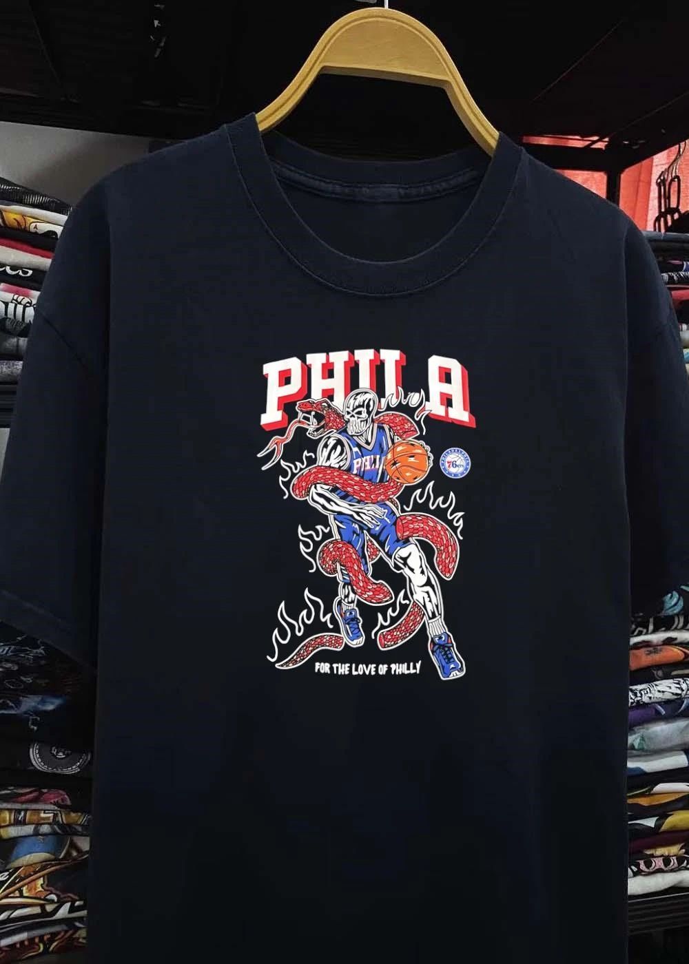 For the Love of Philly Skull Basketball Snake Philadelphia 76ers shirt