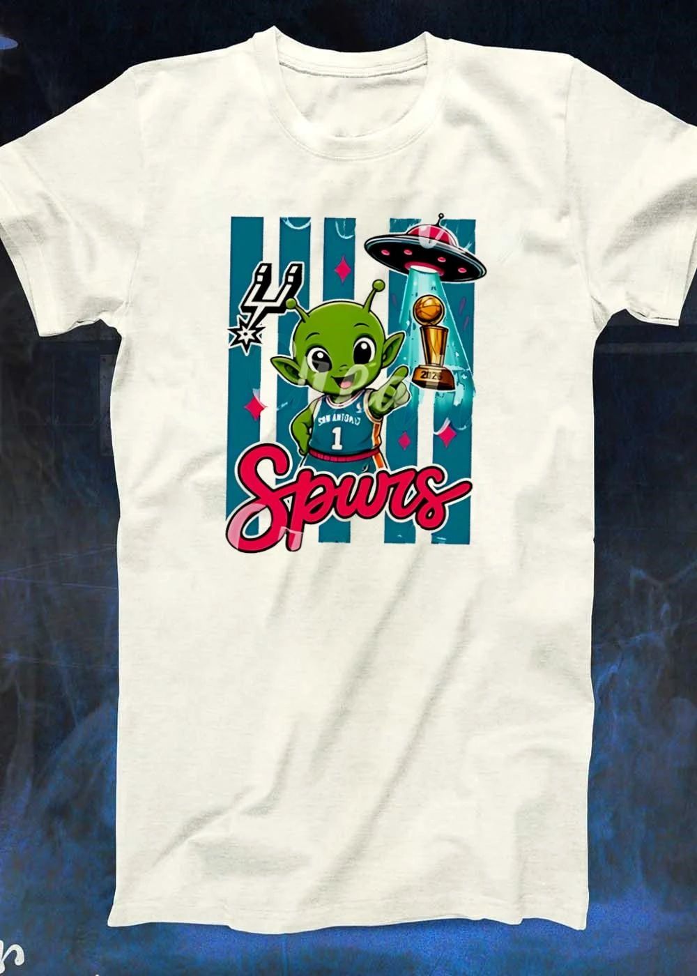 Alien UFO Trophy San Antonio Spurs T-Shirt