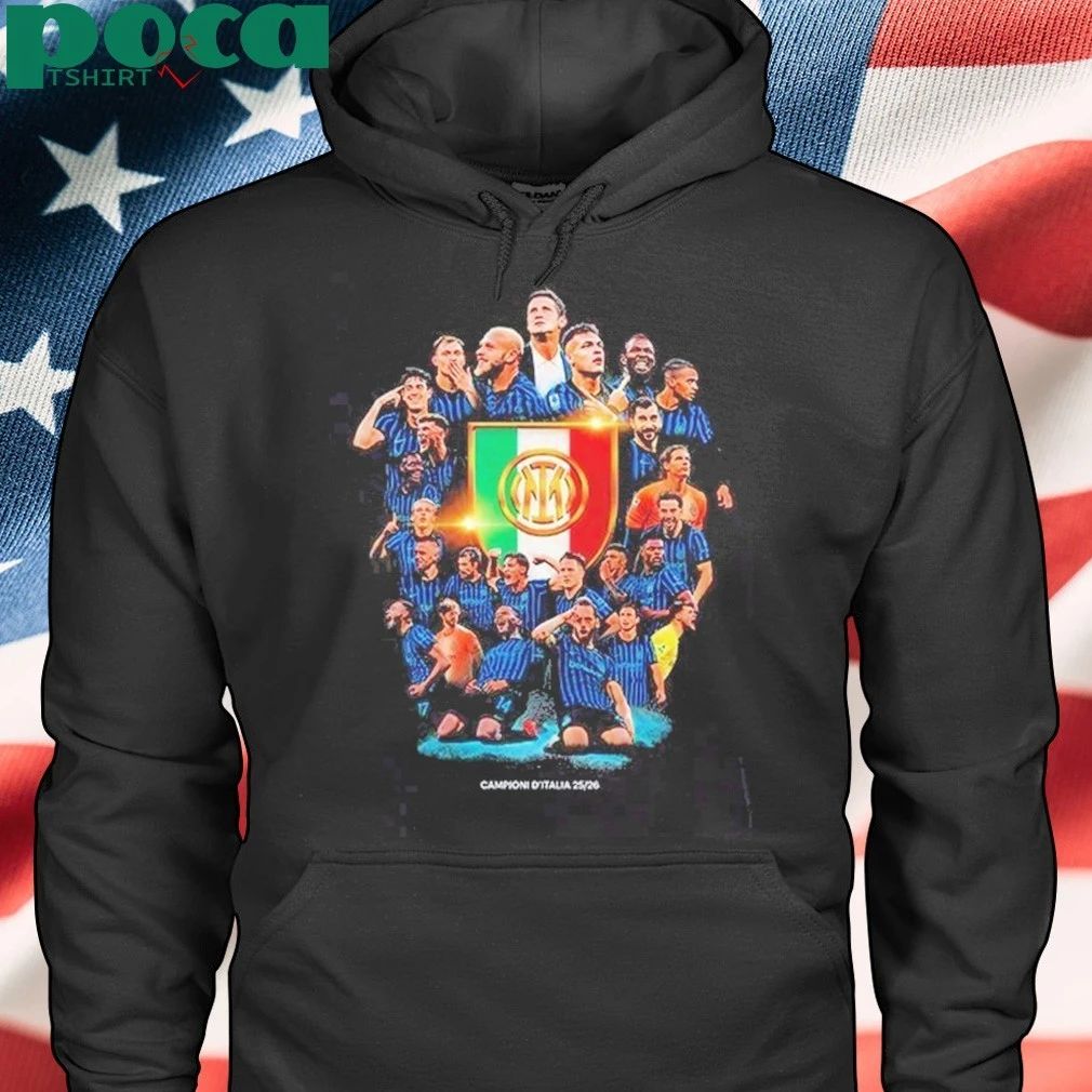 Inter Milan CAMPIONI D’ITALIA 2025 2026 Season Champion Serie A Italia Two Sided T-Shirt