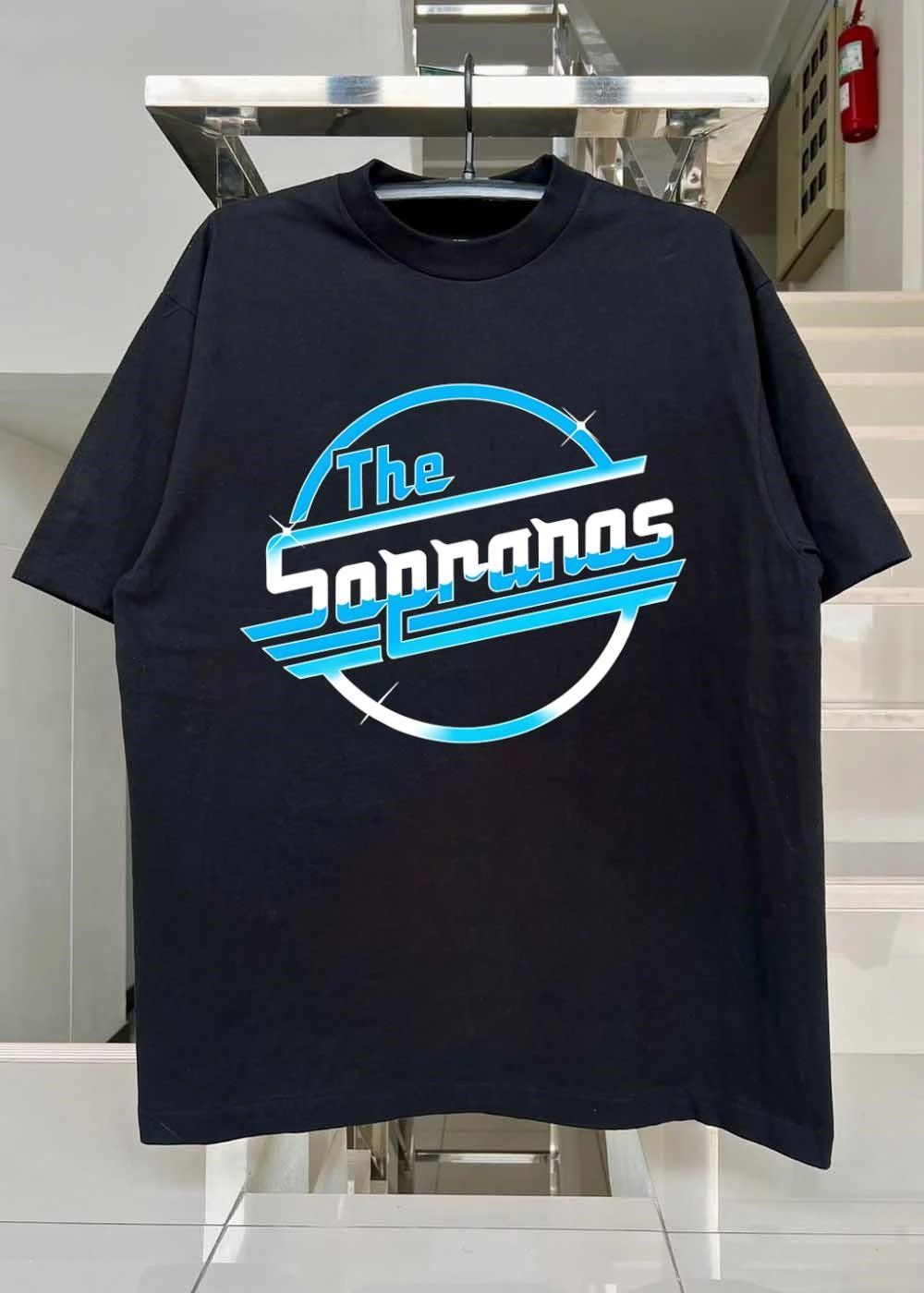 The Sopranos Retro Blue Sparkle Logo Shirt
