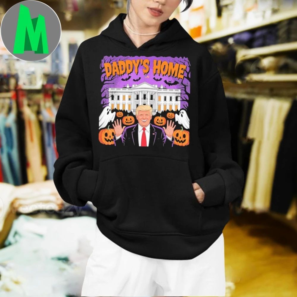 Funny Patriotic Halloween 2025 Daddys Home White House Usa Shirt
