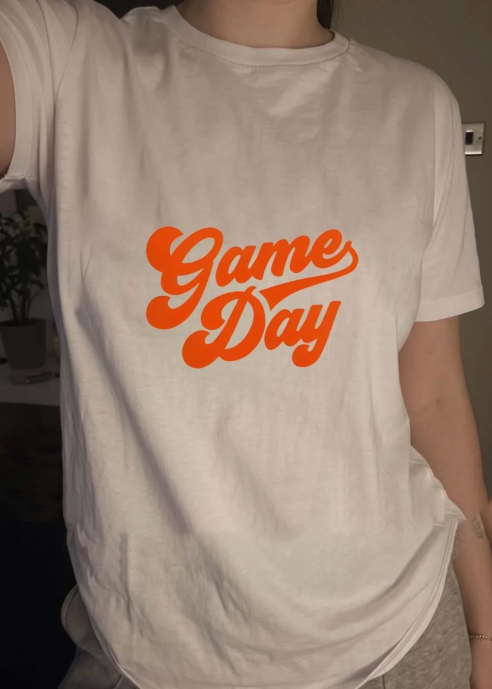 Game Day Orange style letter shirt
