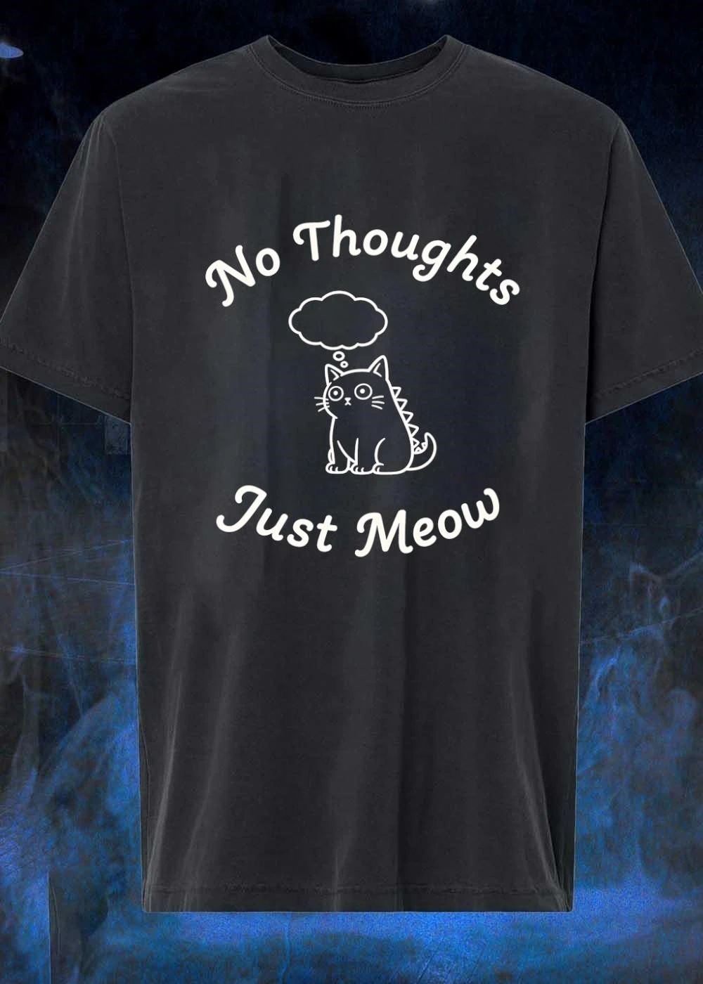 No Thoughts Just Meow Thought Bubble Stegosaurus Cat shirt