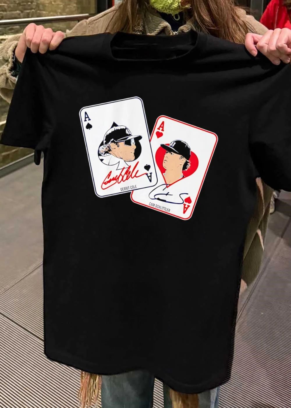 Gerrit Cole Cam Schlittler Playing Cards Illustration New York Yankees T-Shirt