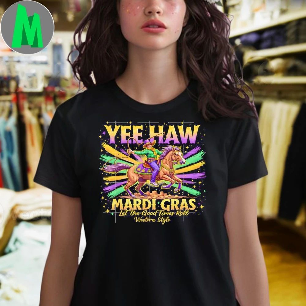 Original Yee Haw Western Mardi Gras Shirt