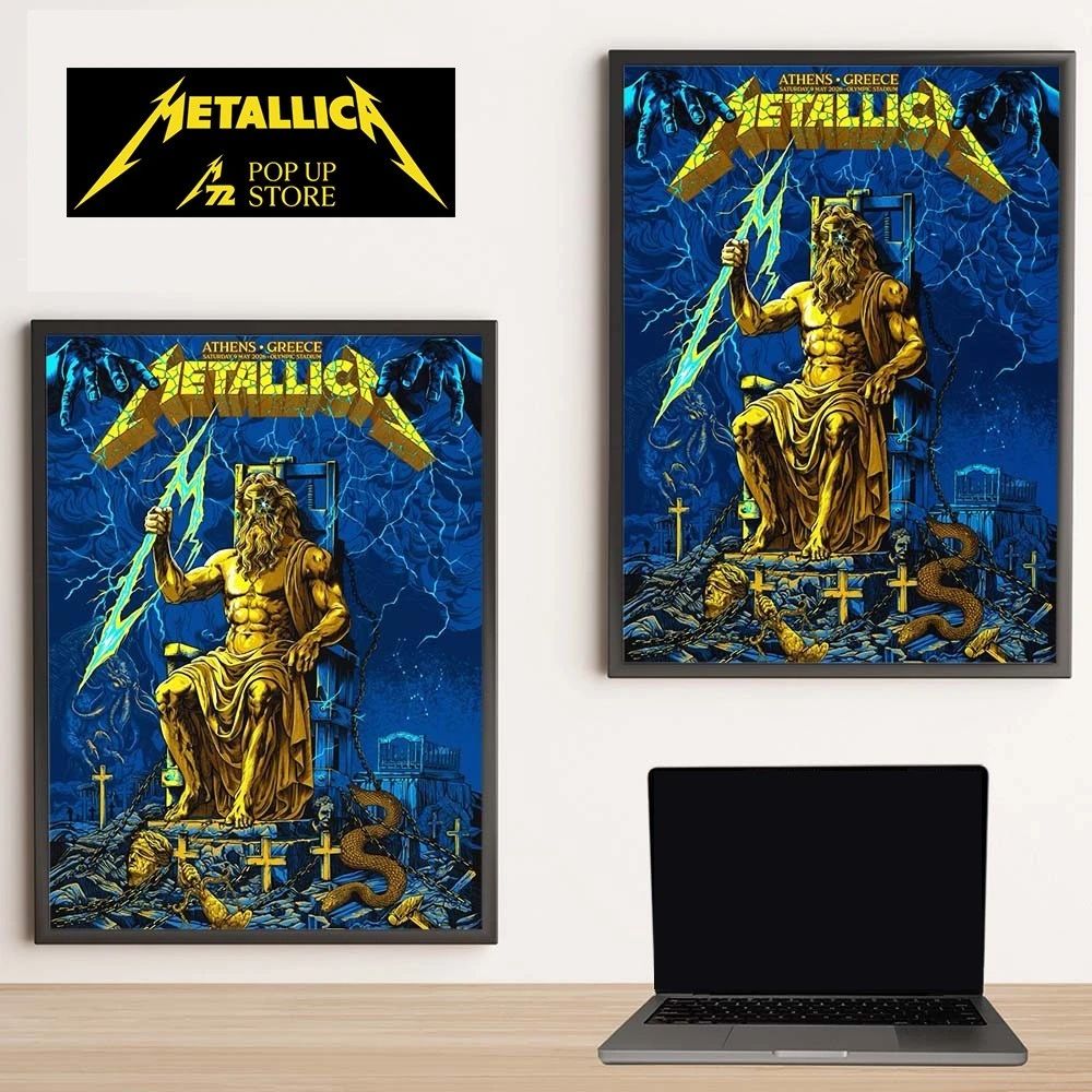 Metallica M72 Athens Greece 2026 Limited Edition Show Poster At Olympic Stadium On 9 May 2026 Zeus The King Of Gods Home Decor Poster