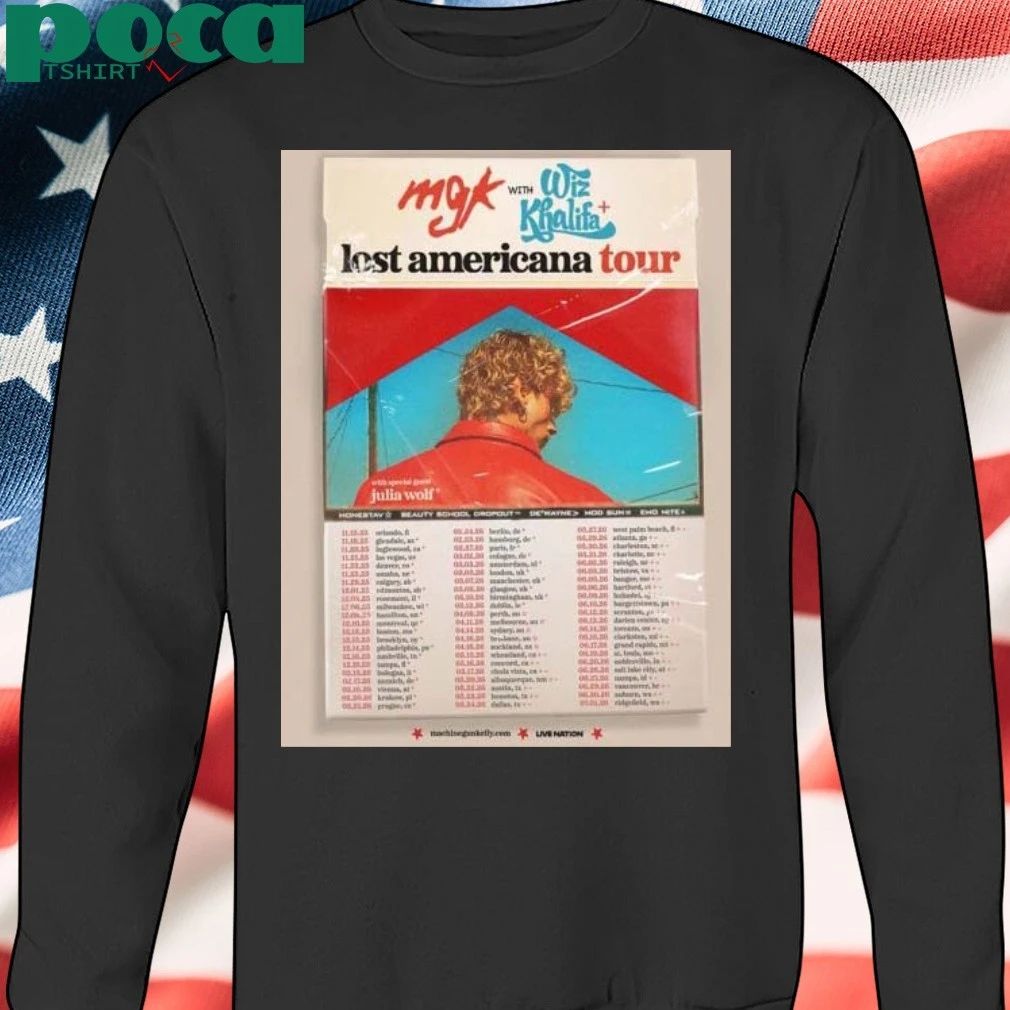 Machine Gun Kelly The Lost Americana World Tour 2026 Schedule Dates Poster T-shirt