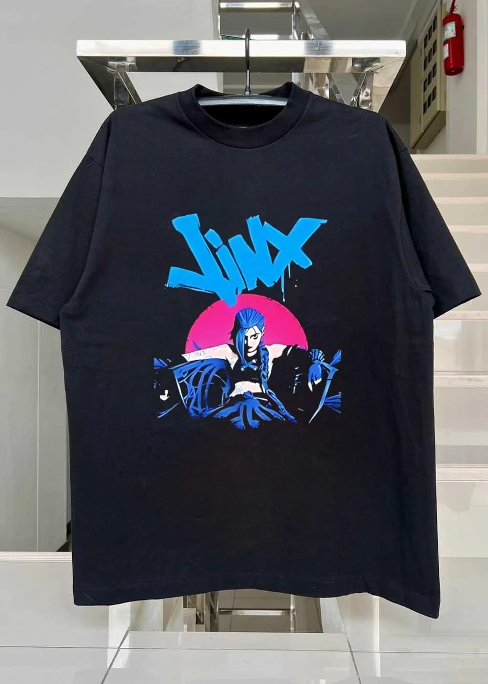 Jinx Arcane League of Legends Blue Hair Graffiti Logo Unleashed Power Arcane Season 2 Anticipation 2026 Shirt