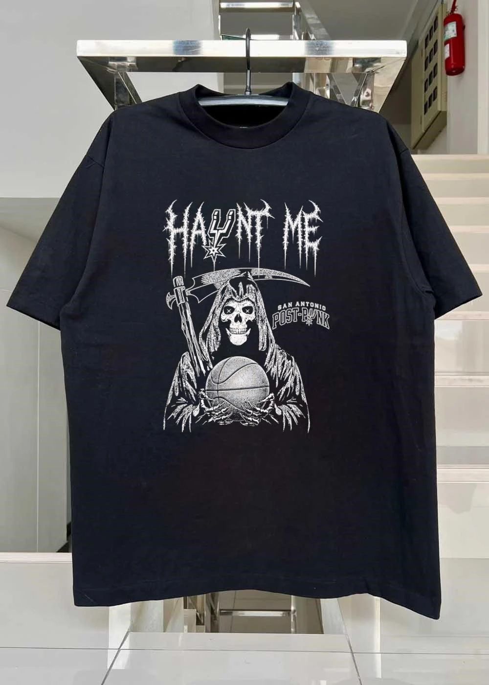 Haunt Me Grim Reaper Basketball San Antonio Spurs Post-Punk T-Shirt