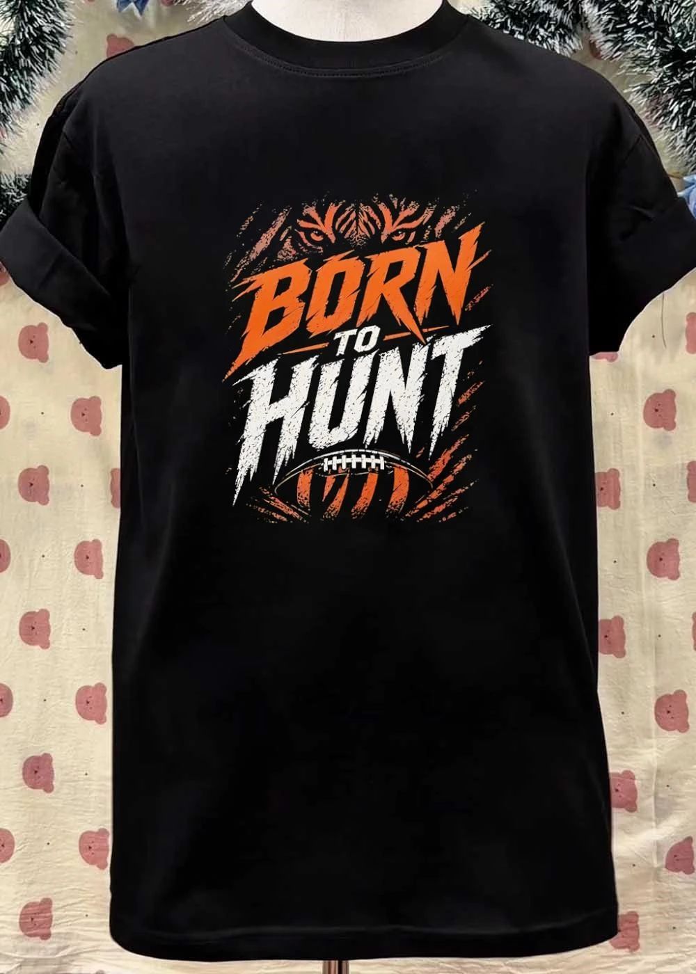 Born to Hunt Tiger Football T-Shirt