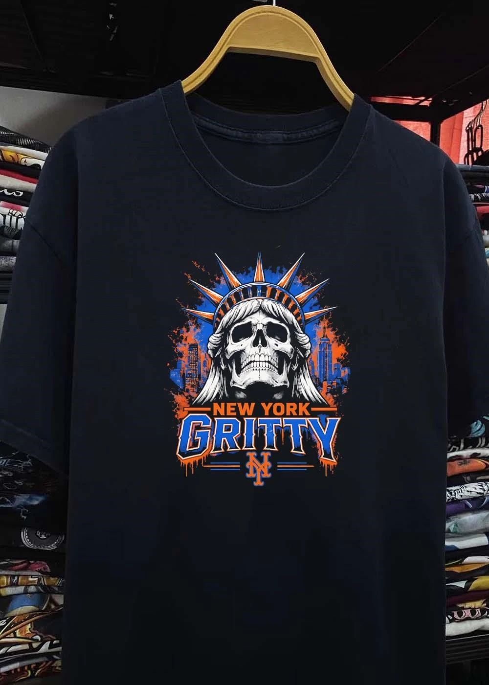 New York Gritty Statue Of Liberty Skull Mets Baseball shirt