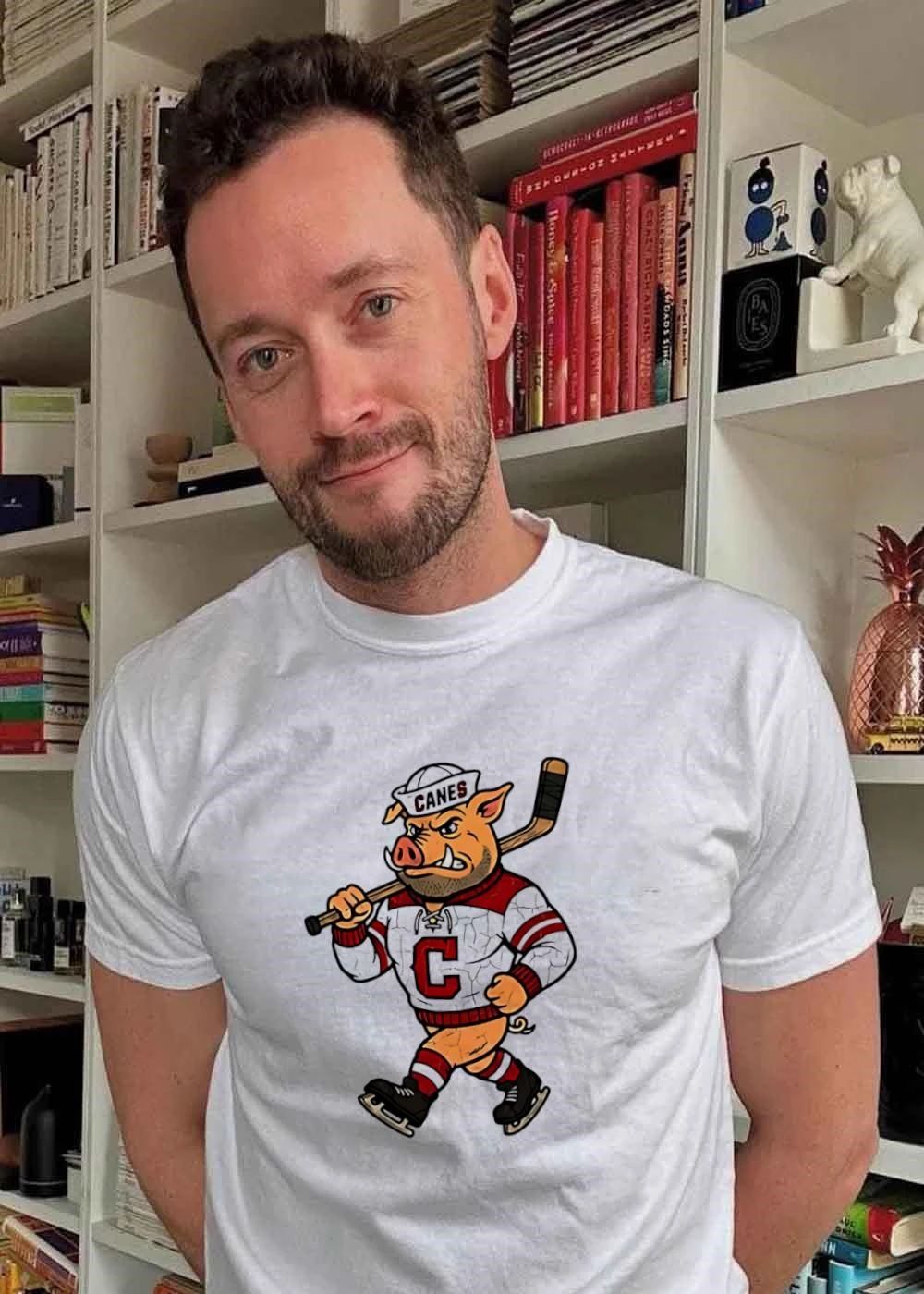 Skate Piggy’ Hockey Cane Sailor Pig T-Shirt