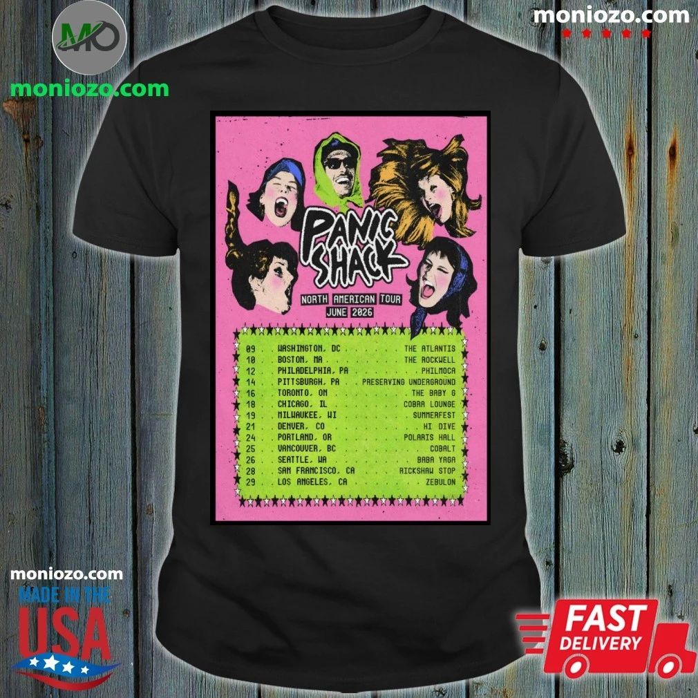 Original Panic Shack North American Tour June 2026 Poster Edition For Fan Shirt
