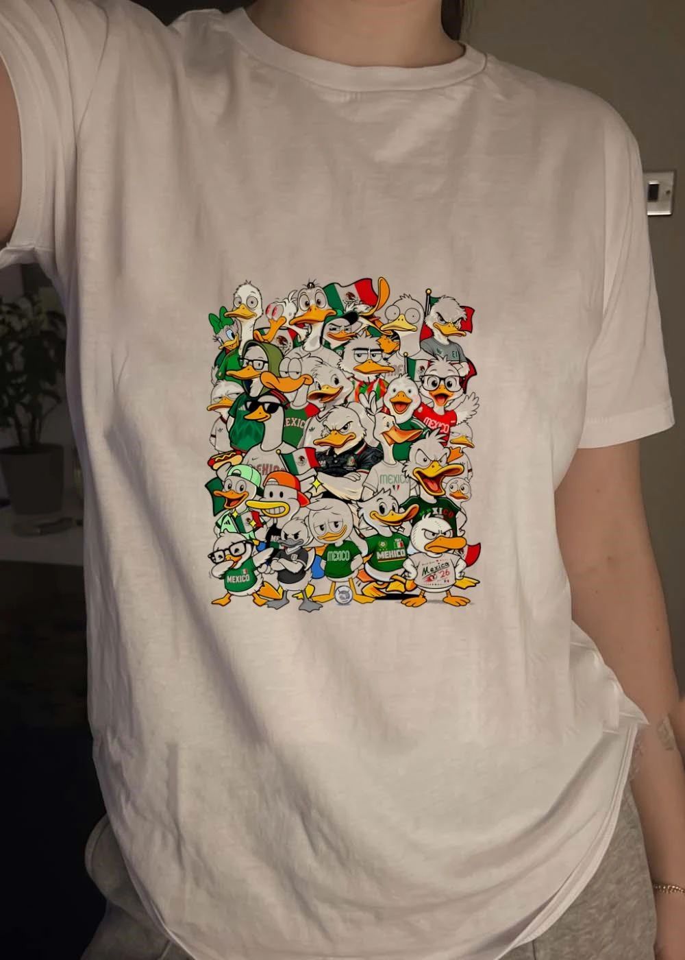 Group of Ducks Wearing Mexico Soccer Jerseys T-Shirt