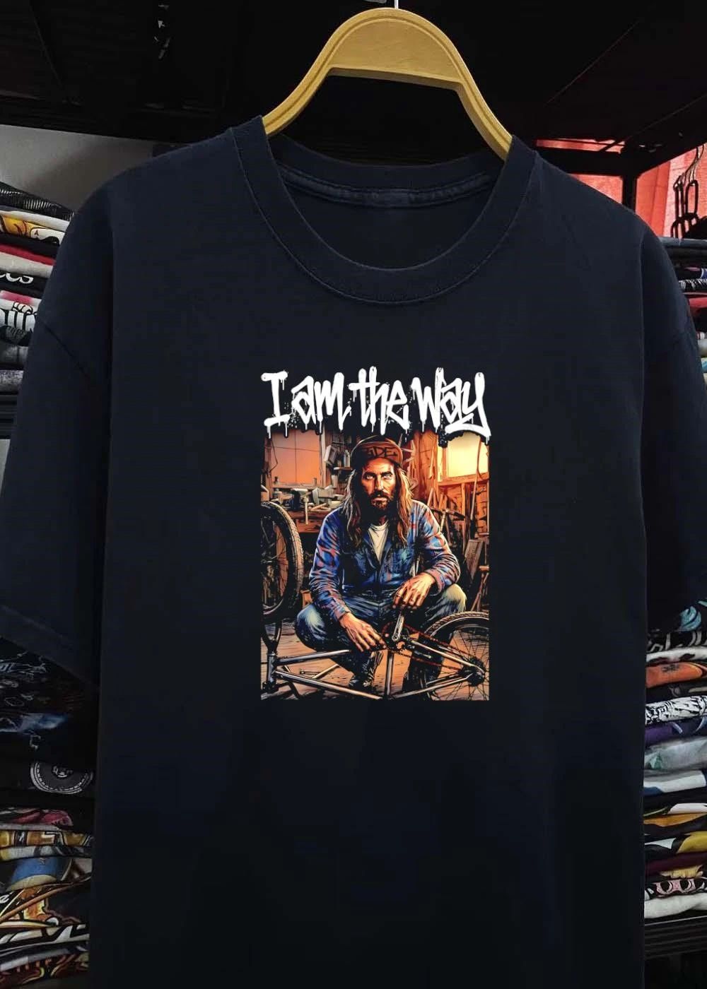 I Am the Way Man Fixing Bicycle T-Shirt