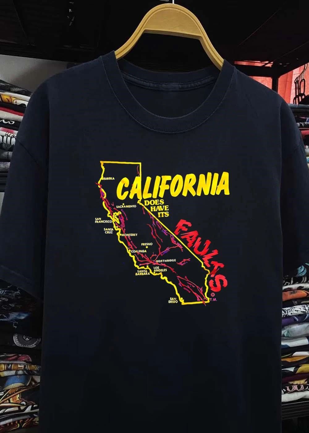 California state map geological fault lines San Francisco Los Angeles does have its faults shirt