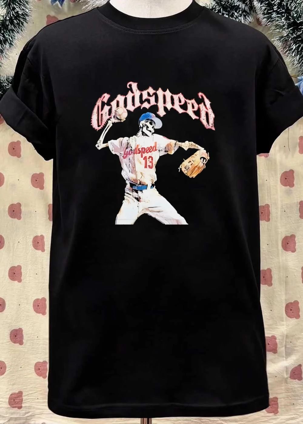 Godspeed Skeleton Baseball Player Pitching Godspeed 13 T-Shirt