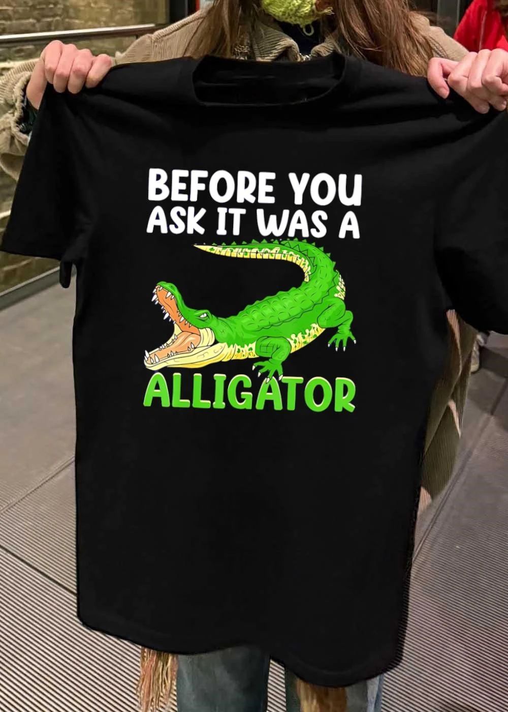 Before You Ask It Was A Green Alligator Open Mouth Illustration shirt