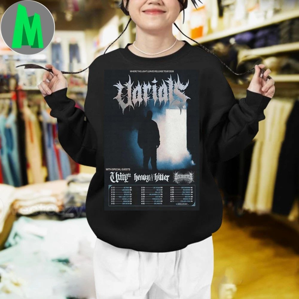 Original Poster VARIALS Where The Light Leaves Release 2026 Shows Shirt