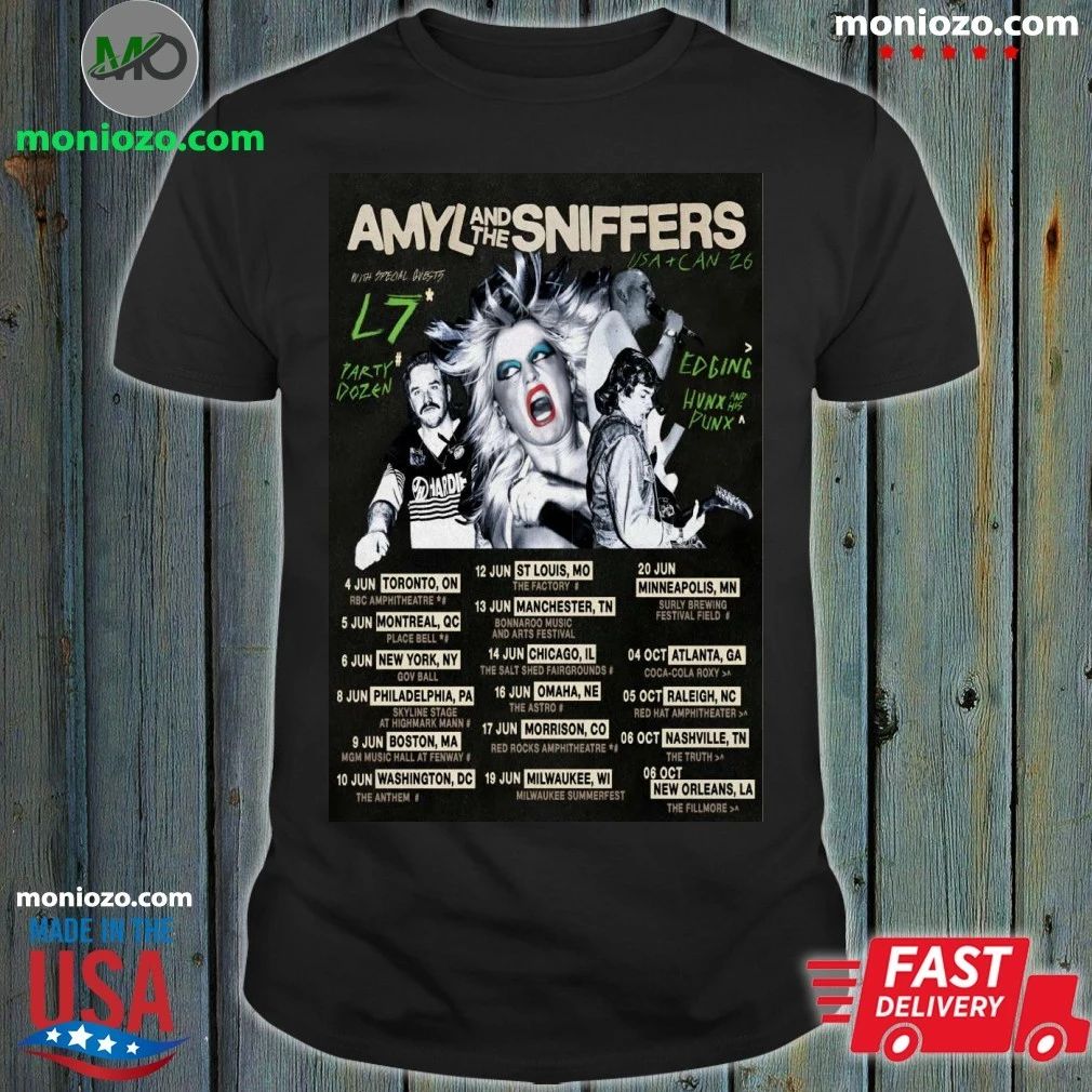 Amyl And The Sniffers 2026 America And Canada Tour Poster Shirt