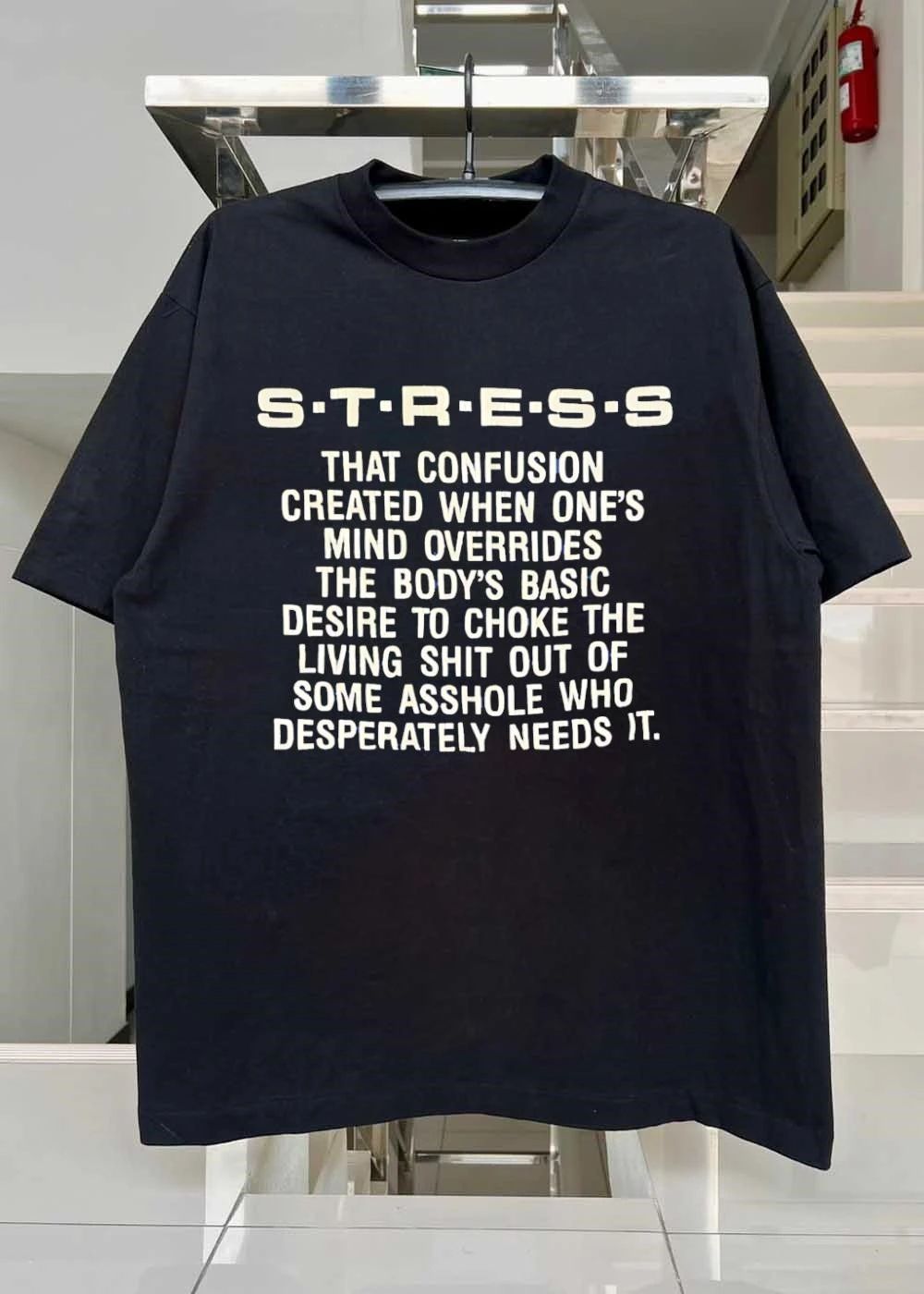 Stress Definition Choke Asshole Humorous Shirt
