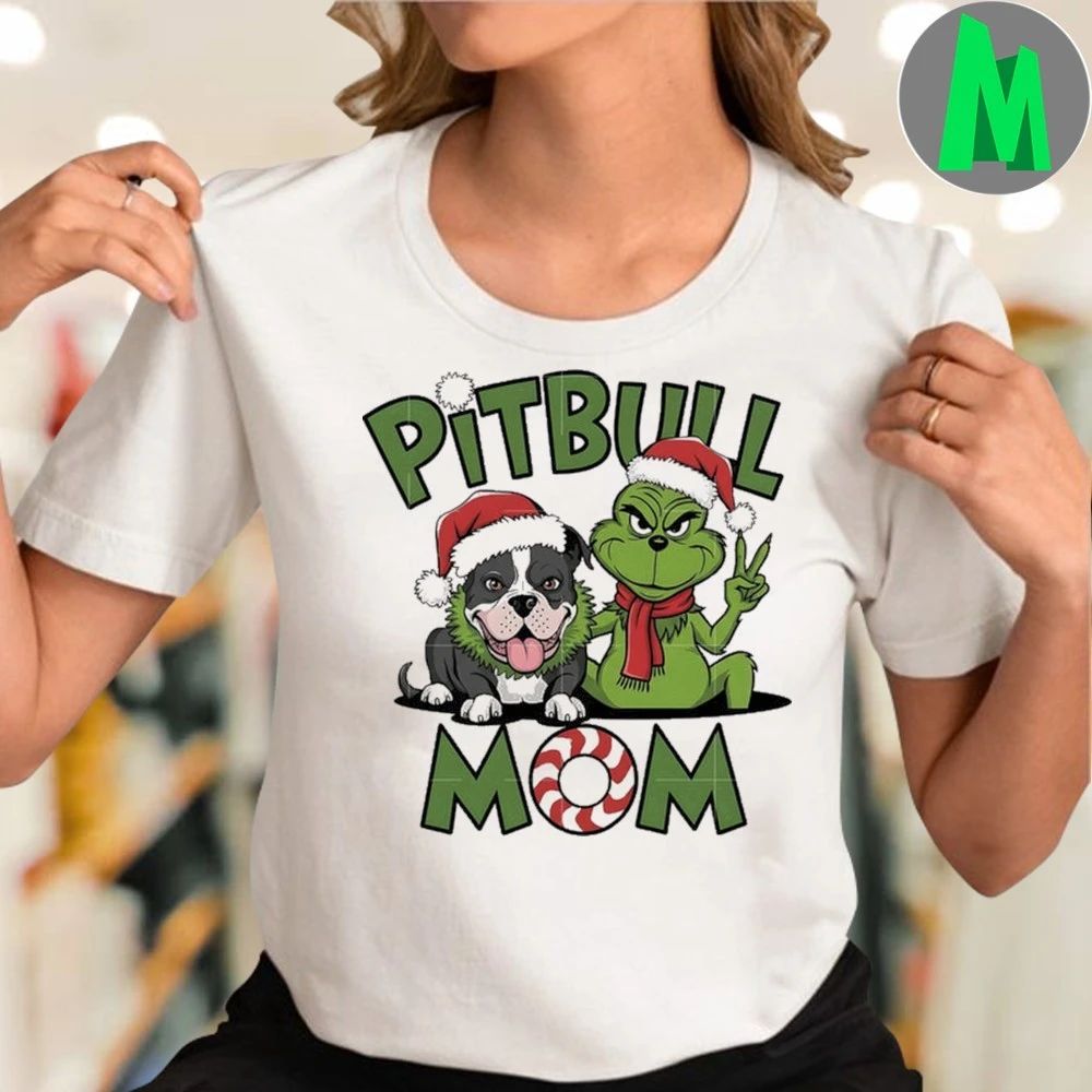 Pitbull Mom Grinch How the Grinch Stole Christmas Shirt
