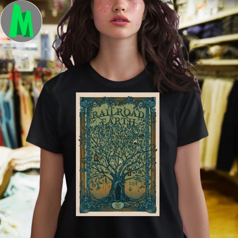 Original Railroad Earth Asbury Park Nj Jan 14 2026 Poster T-Shirt