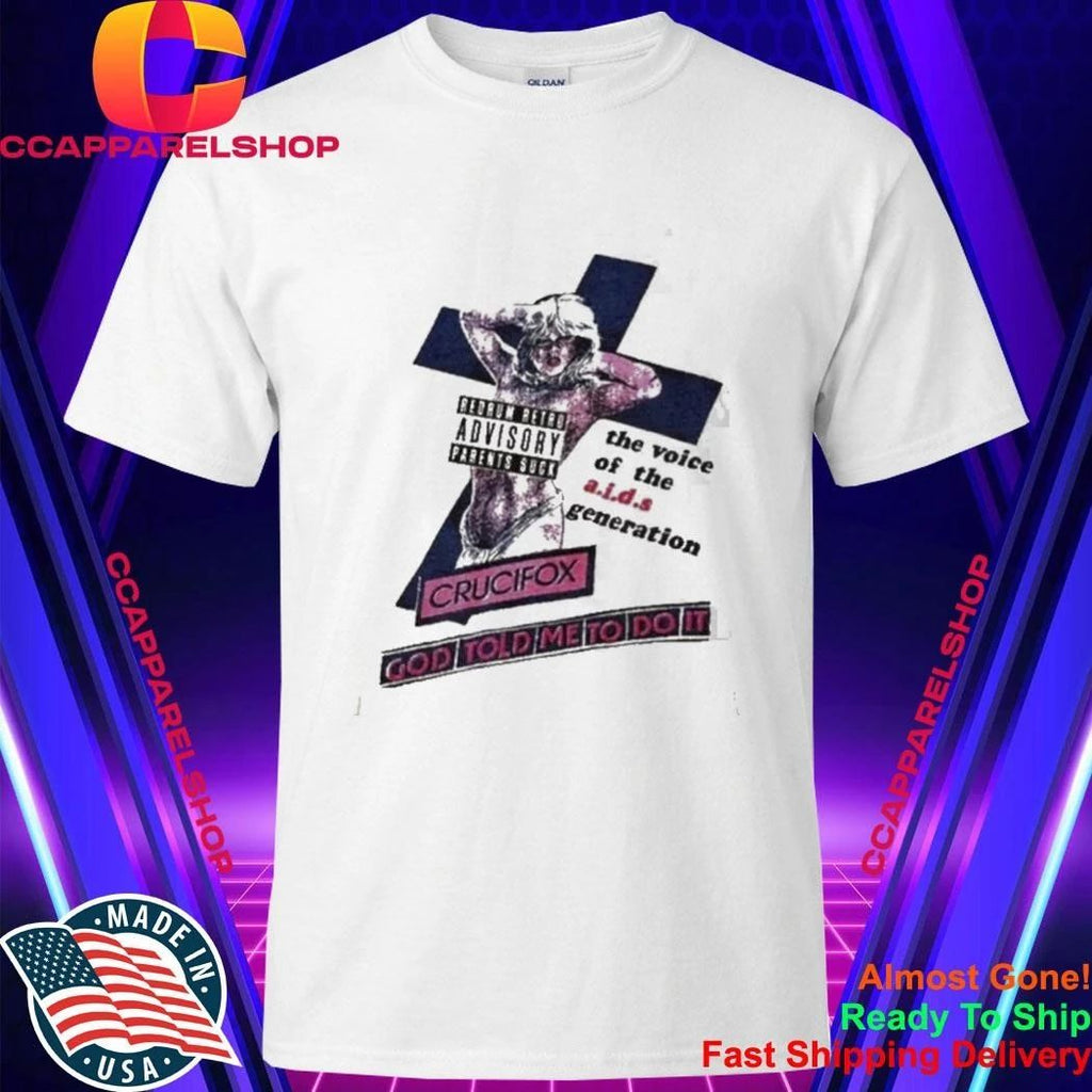 Crucifox Voice Of The AIDS Generation Redrum Retro Parental Advisory Parents Suck Shirt