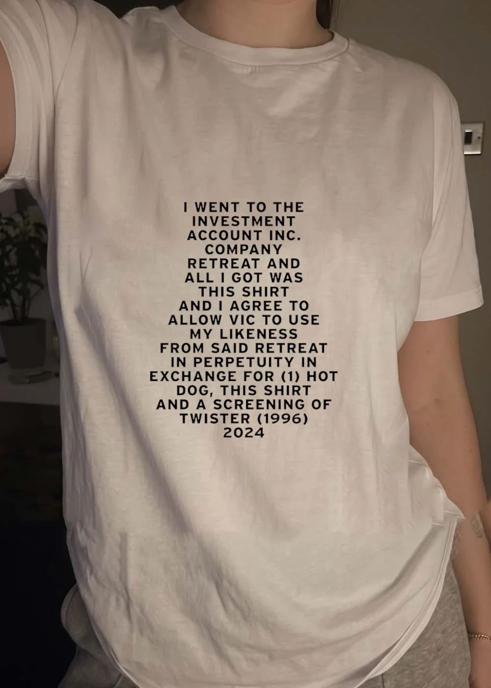I went to the investment account inc company retreat and all I got was this shirt