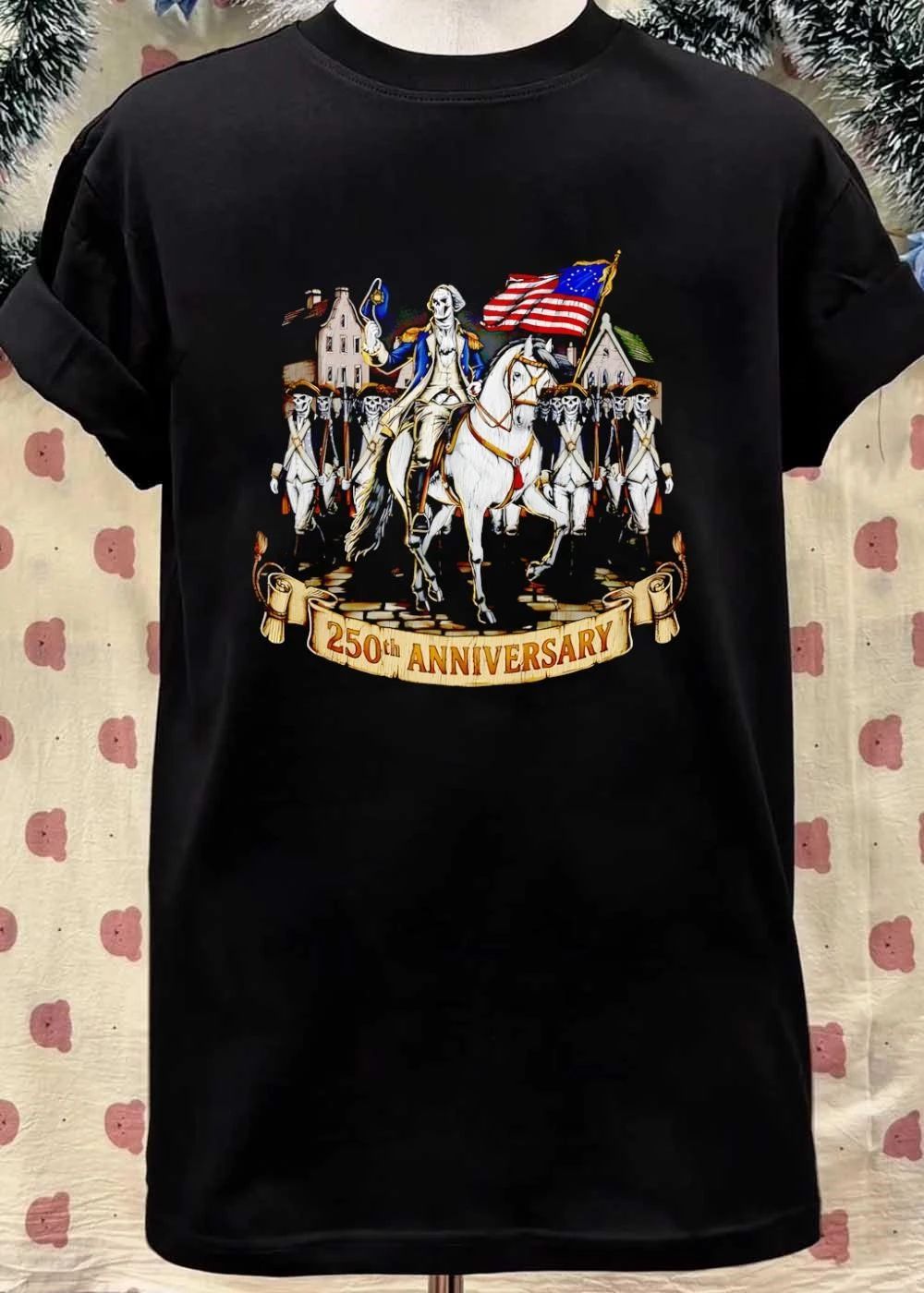 250th Anniversary George Washington Skull Army Historical T-Shirt