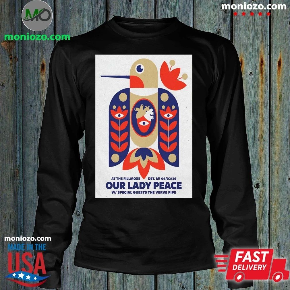 Original Our Lady Peace 4 2 2026 Detroit MI Poster Graphic T-Shirt