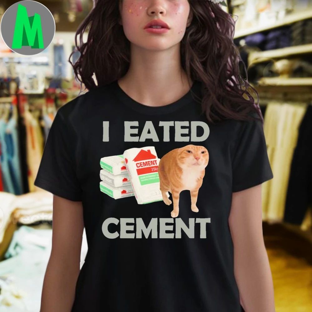 Meme I Eat Cement Cursed Cat Shirt