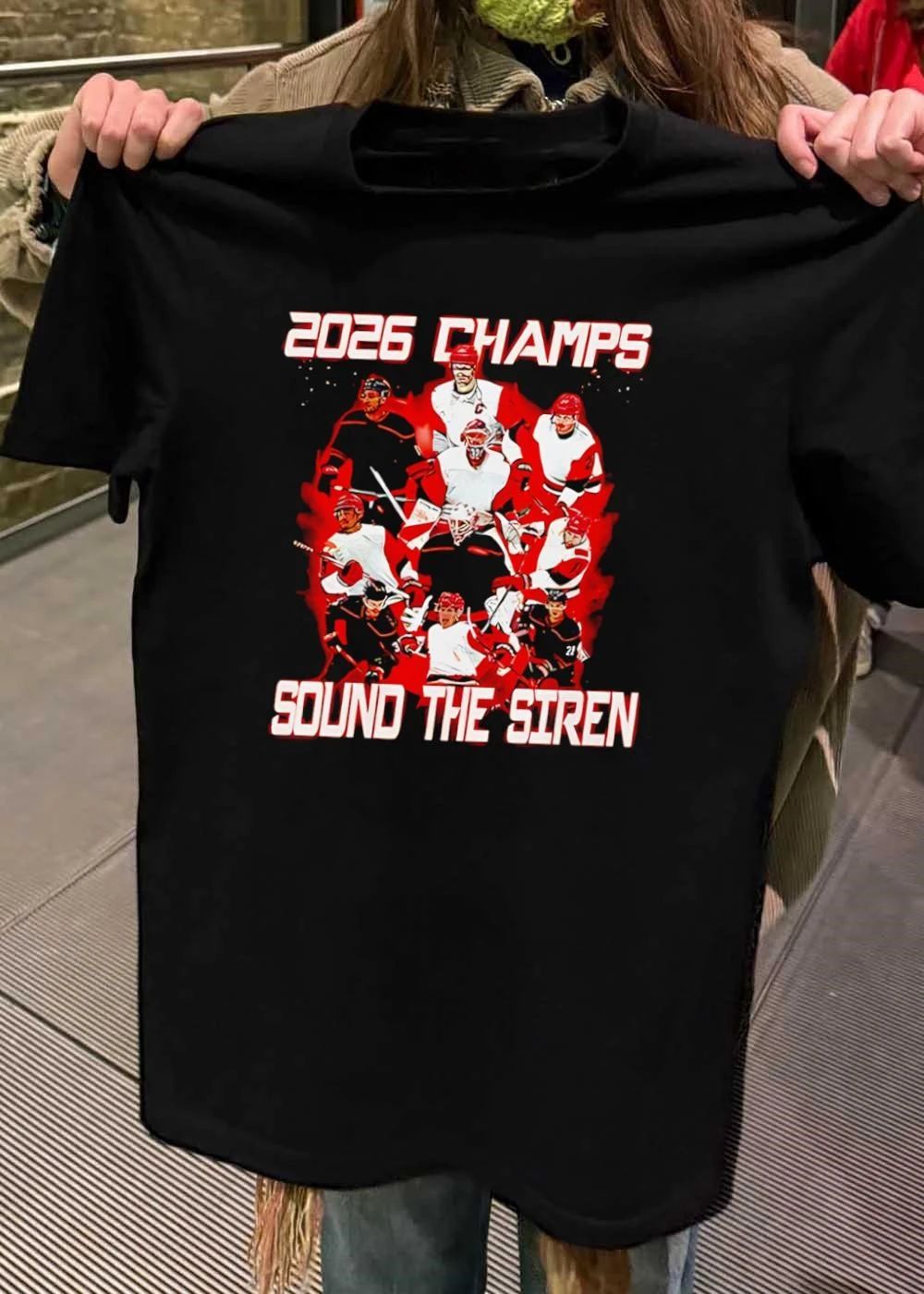 Carolina Hurricanes Hockey Fans Celebrate 2026 Champs Sound the Siren T-Shirt