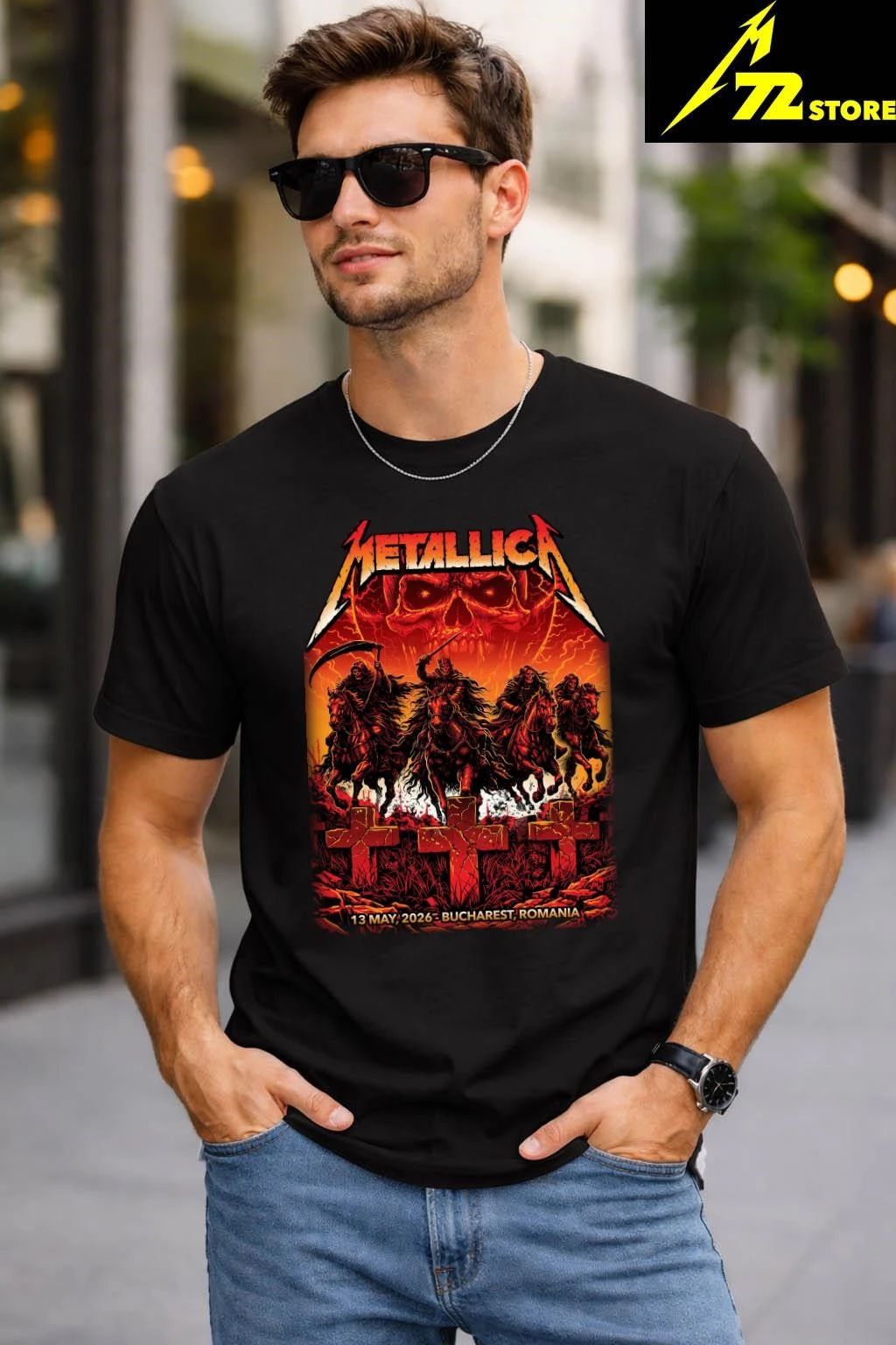 Metallica M72 Bucharest Romania Pop Up Shop At Arena Naționala On May 13 2026 Art By Maxx242 Shirt