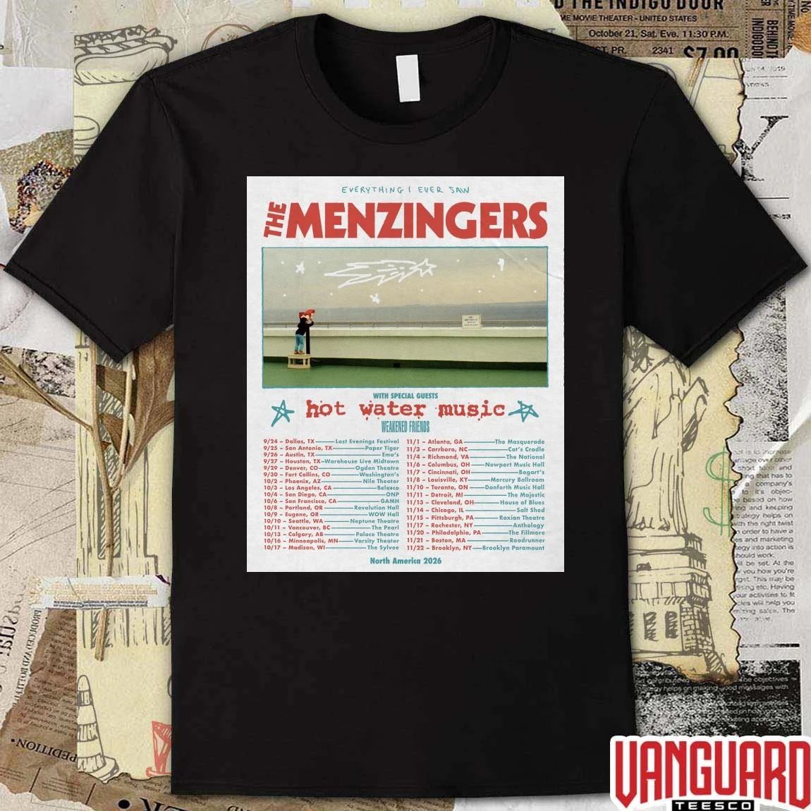 The Menzingers Everything I Ever Saw North America 2026 Tour Poster t-shirt