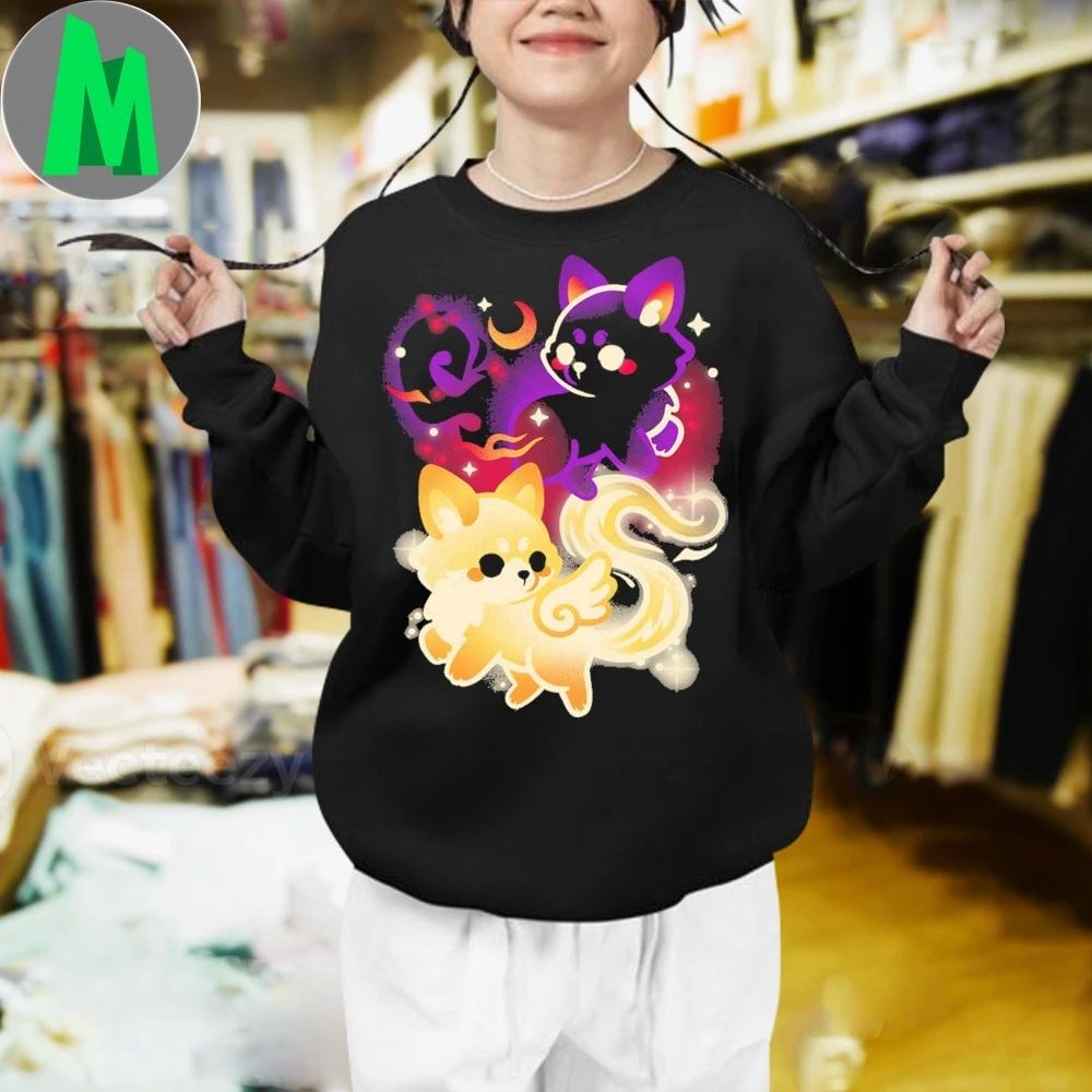 Original Kitsune Night and Day Foxes Shirt