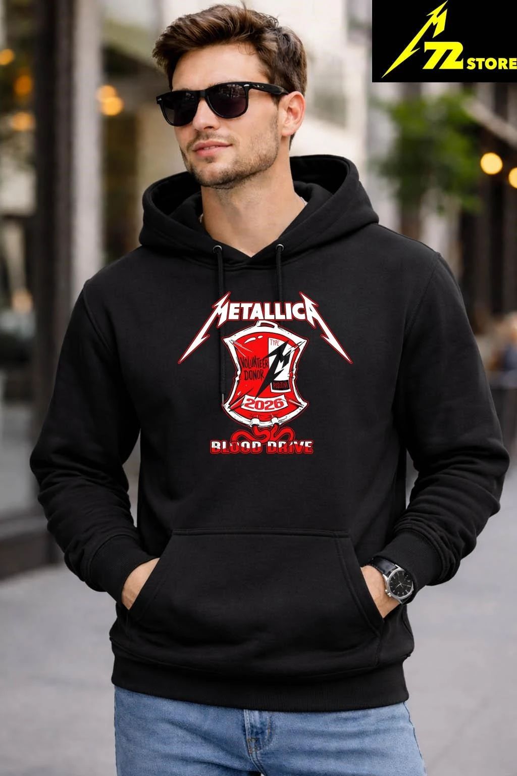 Metallica Volunteer Donor Type Positive 2026 Blood Drive Shirt