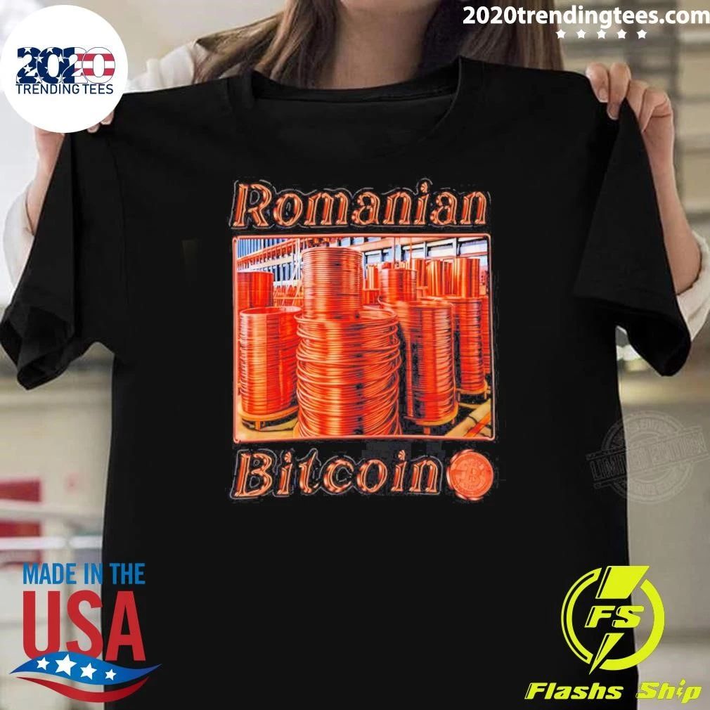 Romanian Bitcoin Copper Wire Spools Crypto Shirt