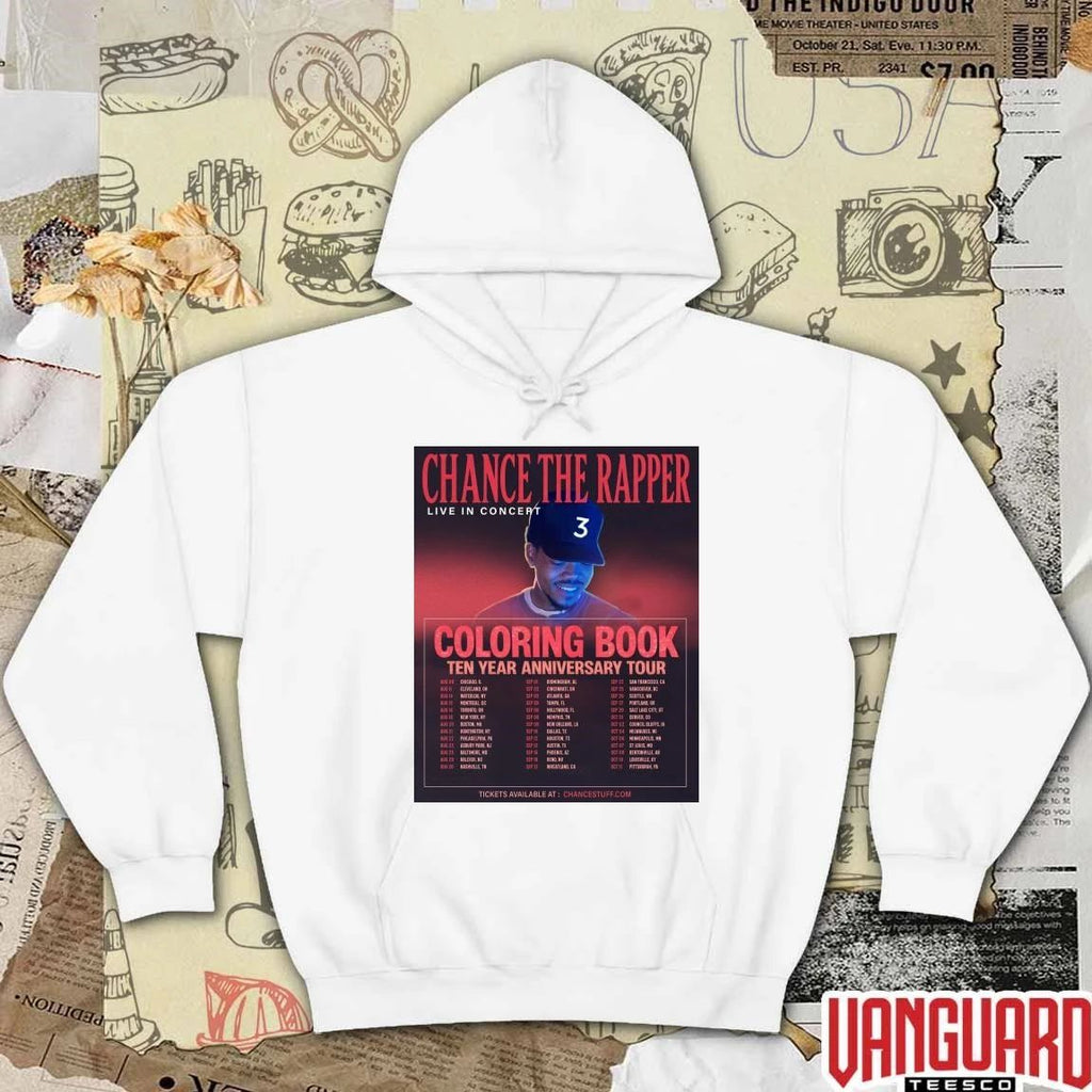 Chance the Rapper Live In Concert Coloring Book Ten Year Anniversary Tour 2026 Poster t-shirt