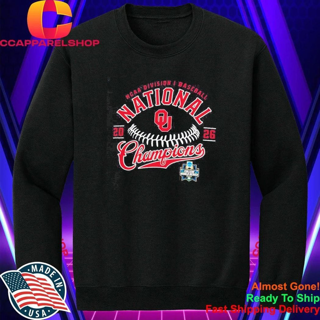 Oklahoma Sooners NCAA Division I Baseball National Champions 2026 College World Shirt