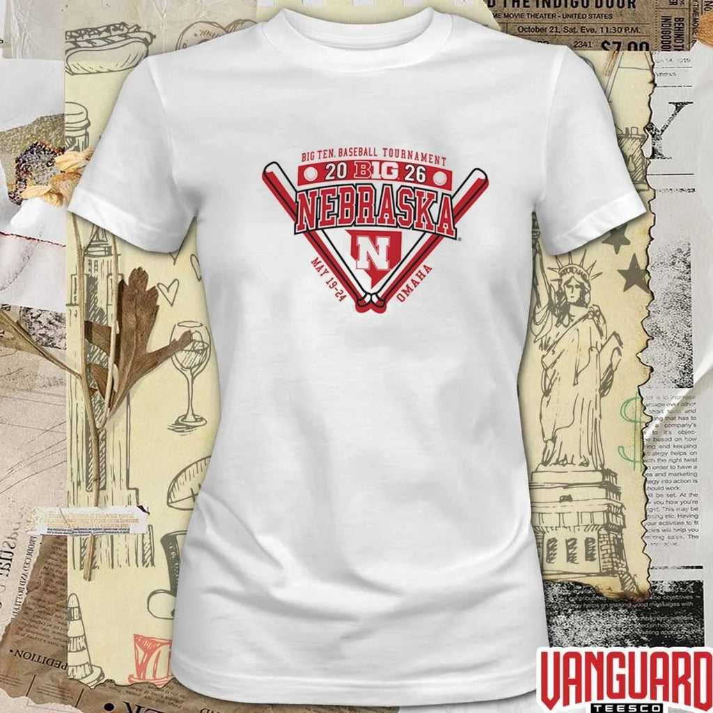 Nebraska Cornhuskers 2026 Big Ten Baseball Tournament Participant May 19-24 Omaha t-shirt