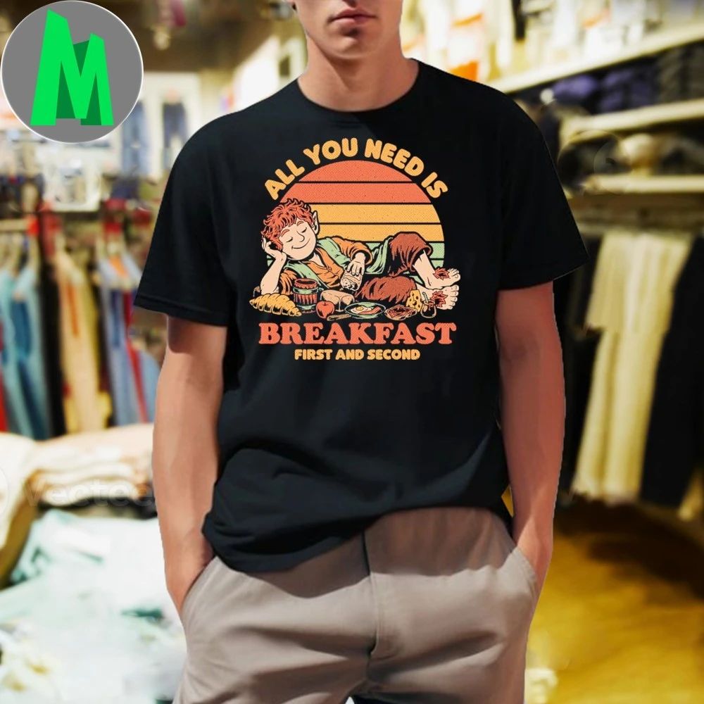 Vintage Style All You Need Is Breakfast Food Movie Shirt